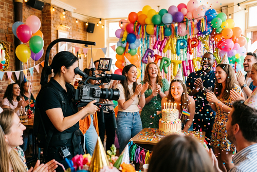 Professional birthday party filming