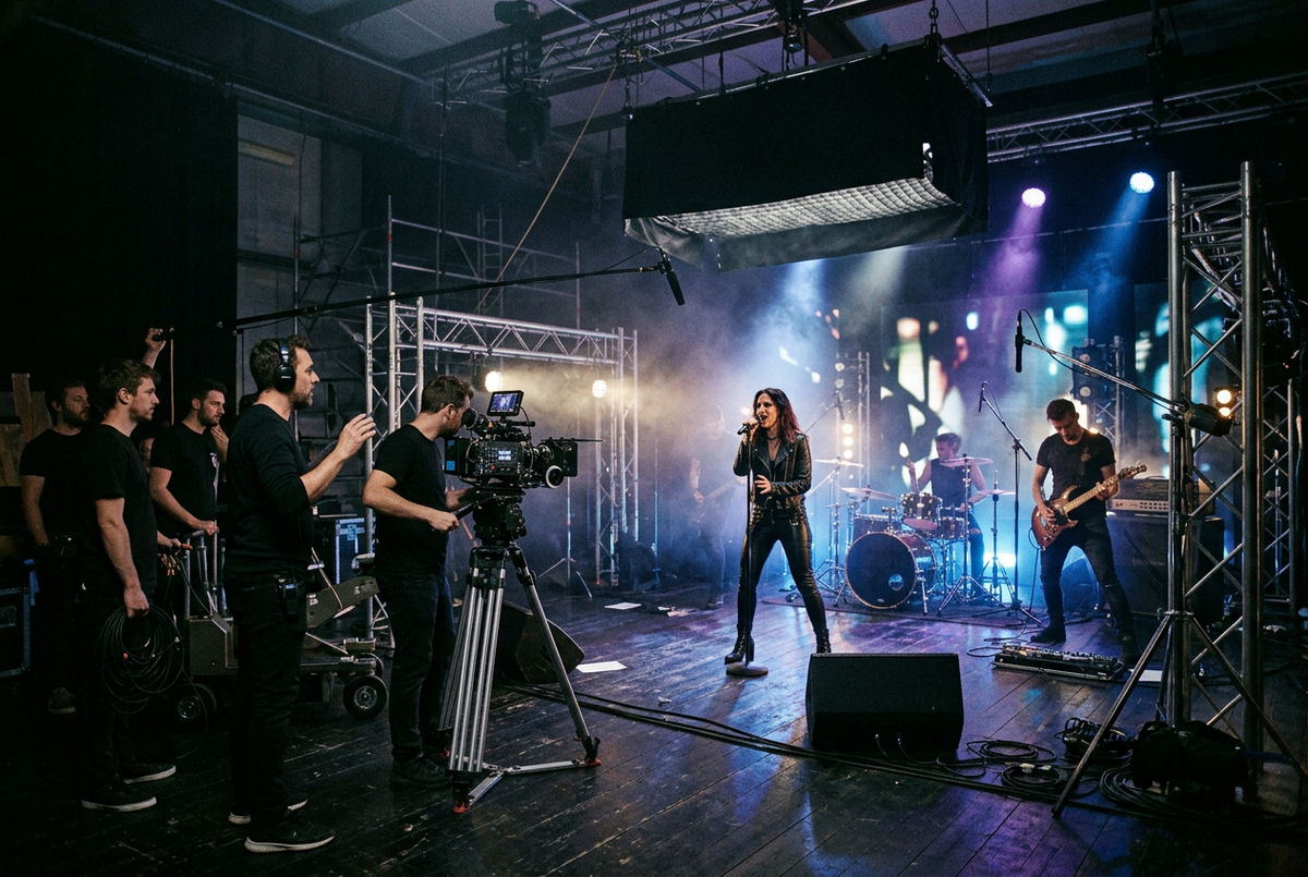 Professional music video production filming